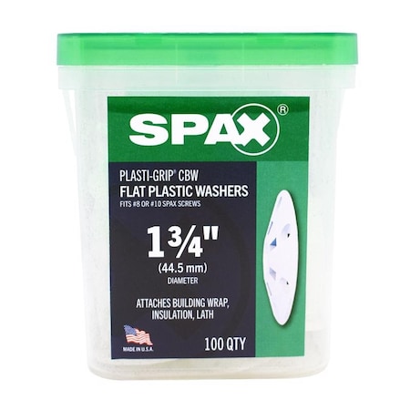 Spax SPAX Plasti-Grip Polypropylene 1-3/4 in. Flat Washer 100 pk 5019600517508